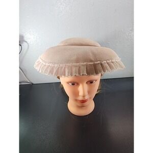 1950s‎ Women's Hat Mushroom Vineyard Hat Vintage  Needs Cleaned.  ..........pink